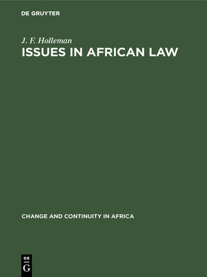 cover image of Issues in African law